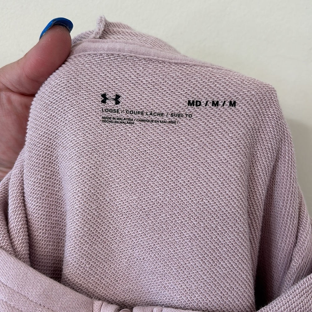 Under Armour Rival Terry Hoodie Pink Size Medium - Picture 10 of 11
